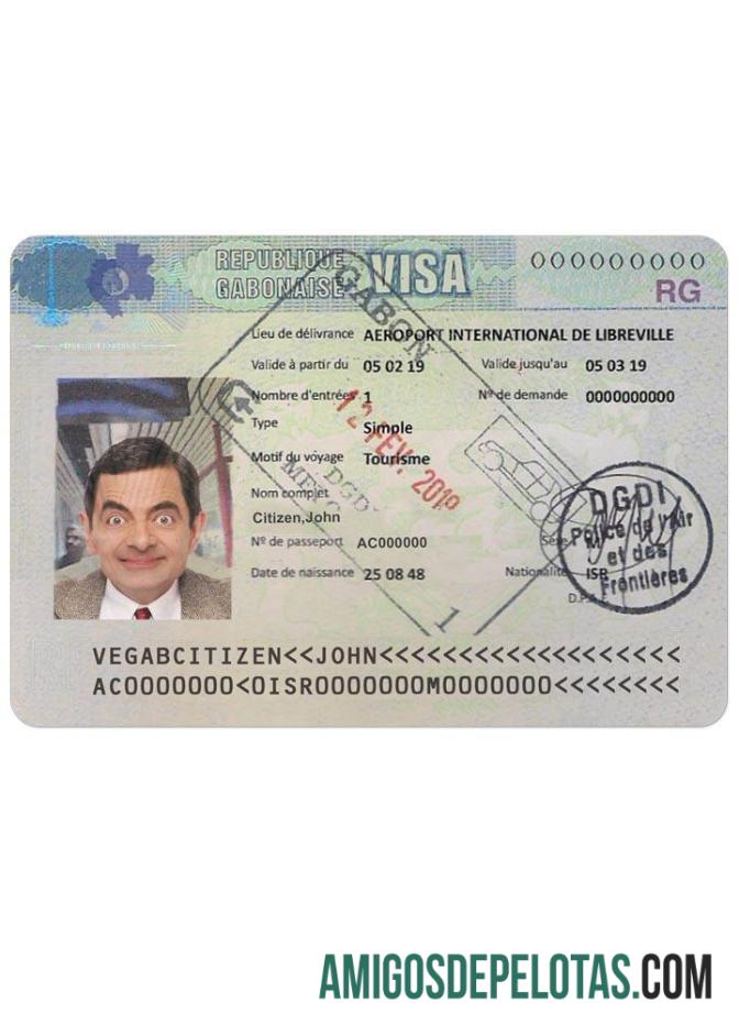 Visto de viagem para o GABONESE amostra